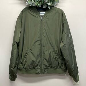 Old Navy Water Resistant Bomber Jacket Heritage Green XXL